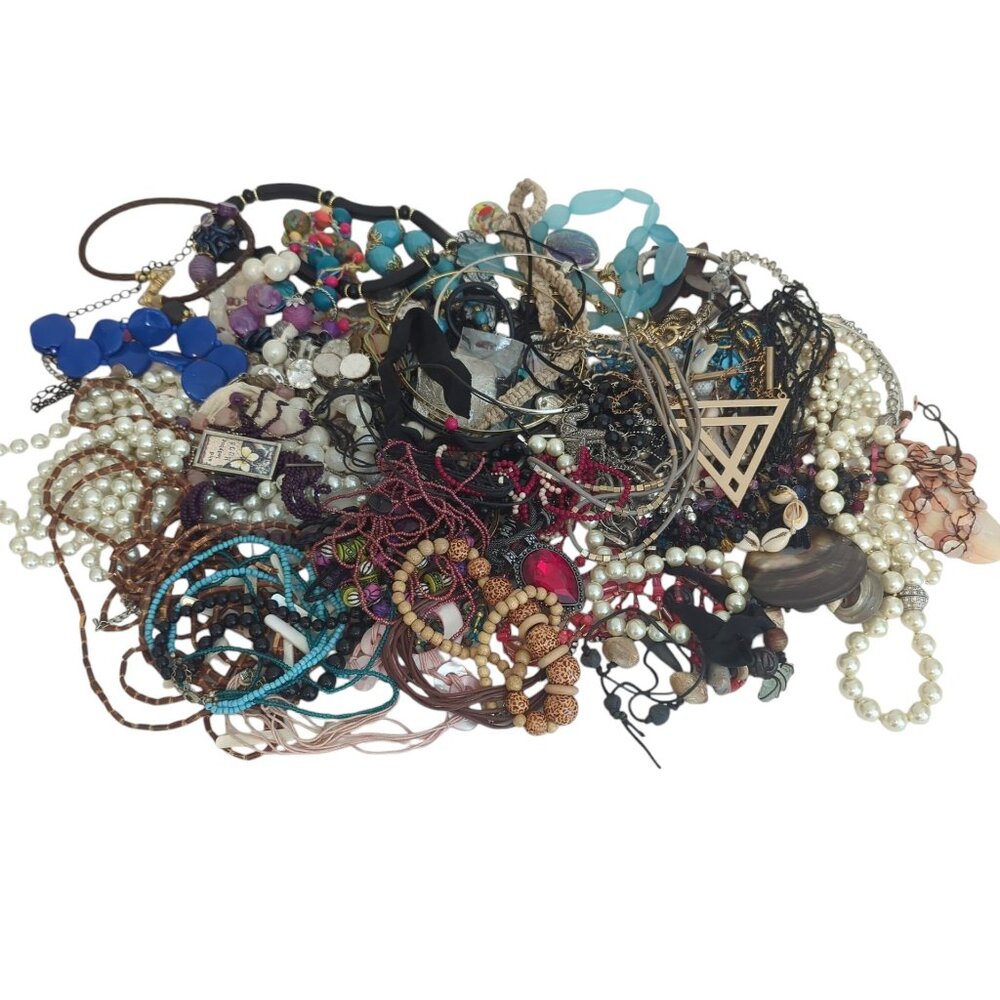 Bulk Assorted Jewelry Lot 6 Lbs 8.2 Oz  Fashion & Vintage Wearable or Repair